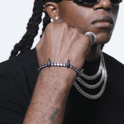 [LUMI47] D Color VVS Black Panther Tennis Bracelet Iced Out Bracelet (Multi Color Available), Men'S Jewelry Ideal Gift for Her Him