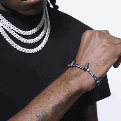 [LUMI47] D Color VVS Black Panther Tennis Bracelet Iced Out Bracelet (Multi Color Available), Men'S Jewelry Ideal Gift for Her Him