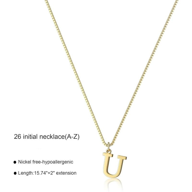 NECOCY Box Chain Initial Necklaces for Women Dainty Tiny A-Z Pendant Personalized Name Choker Necklace Hypoallergenic Jewelry Gift for Fashion