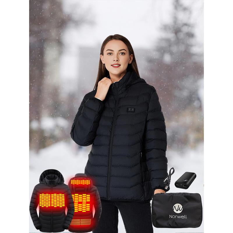 NORWELL Dual Control Heated Hoodie Jacket with 5 Heat Zones - Waterproof, Lightweight, and Comfortable Winter Wear for Men and Plus Size Women