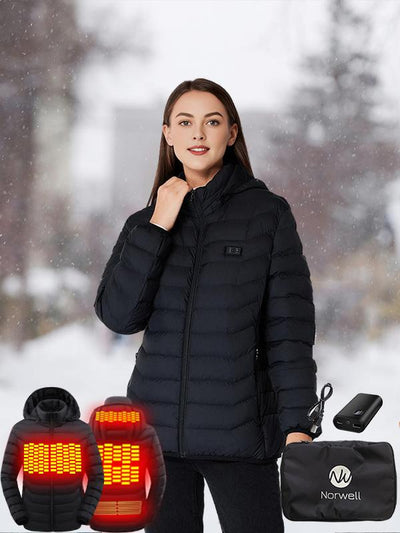 NORWELL Dual Control Heated Hoodie Jacket with 5 Heat Zones - Waterproof, Lightweight, and Comfortable Winter Wear for Men and Plus Size Women