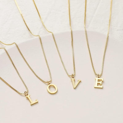 NECOCY Box Chain Initial Necklaces for Women Dainty Tiny A-Z Pendant Personalized Name Choker Necklace Hypoallergenic Jewelry Gift for Fashion