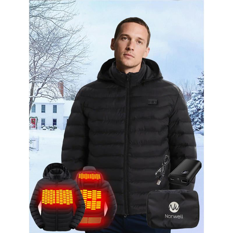 NORWELL Dual Control Heated Hoodie Jacket with 5 Heat Zones - Waterproof, Lightweight, and Comfortable Winter Wear for Men and Plus Size Women