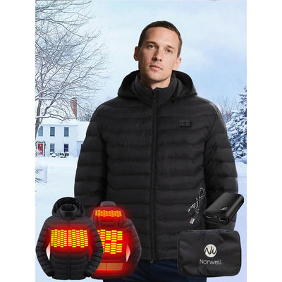 NORWELL Dual Control Heated Hoodie Jacket with 5 Heat Zones - Waterproof, Lightweight, and Comfortable Winter Wear for Men and Plus Size Women