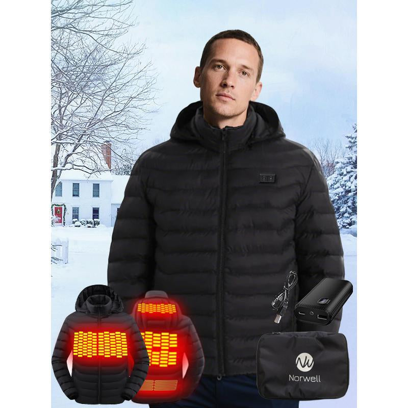 NORWELL Dual Control Heated Hoodie Jacket with 5 Heat Zones - Waterproof, Lightweight, and Comfortable Winter Wear for Men and Plus Size Women