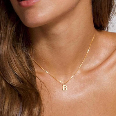 NECOCY Box Chain Initial Necklaces for Women Dainty Tiny A-Z Pendant Personalized Name Choker Necklace Hypoallergenic Jewelry Gift for Fashion