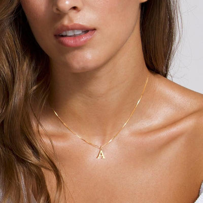NECOCY Box Chain Initial Necklaces for Women Dainty Tiny A-Z Pendant Personalized Name Choker Necklace Hypoallergenic Jewelry Gift for Fashion