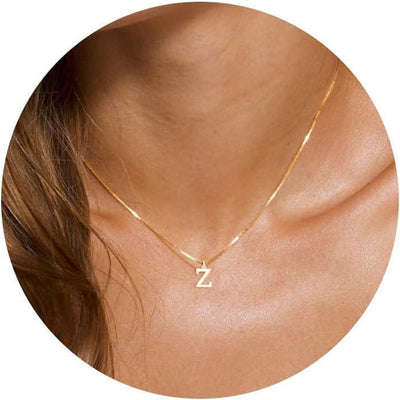 NECOCY Box Chain Initial Necklaces for Women Dainty Tiny A-Z Pendant Personalized Name Choker Necklace Hypoallergenic Jewelry Gift for Fashion