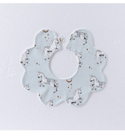 Adorable Simple Pattern Cotton Snap-on Flowers Shaped Bib