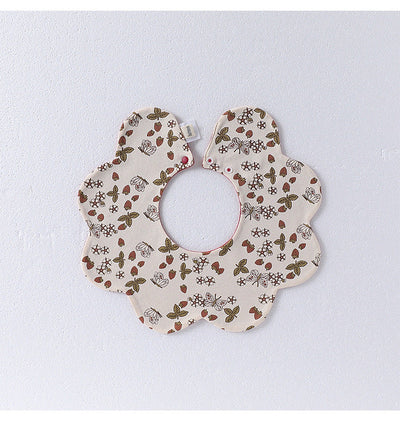 Adorable Simple Pattern Cotton Snap-on Flowers Shaped Bib
